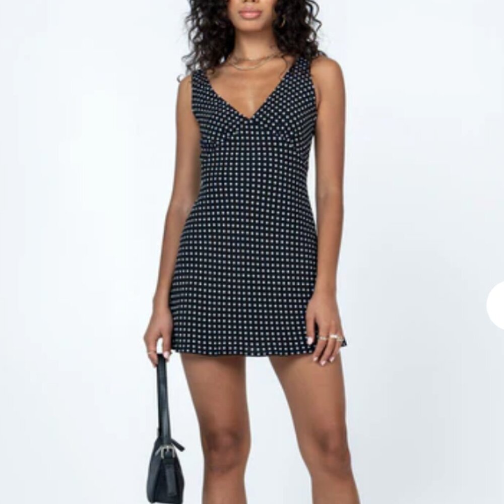 Princess Polly Nellie Mini Dress in Black Polka Dot